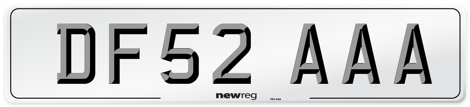 DF52 AAA Number Plate from New Reg